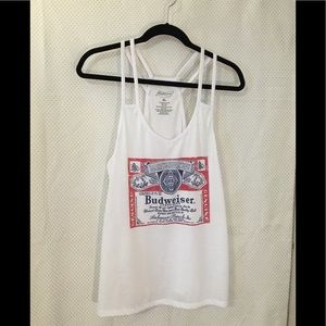🌷🌿XL white Budweiser tank NWT